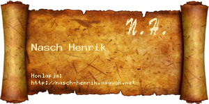Nasch Henrik névjegykártya